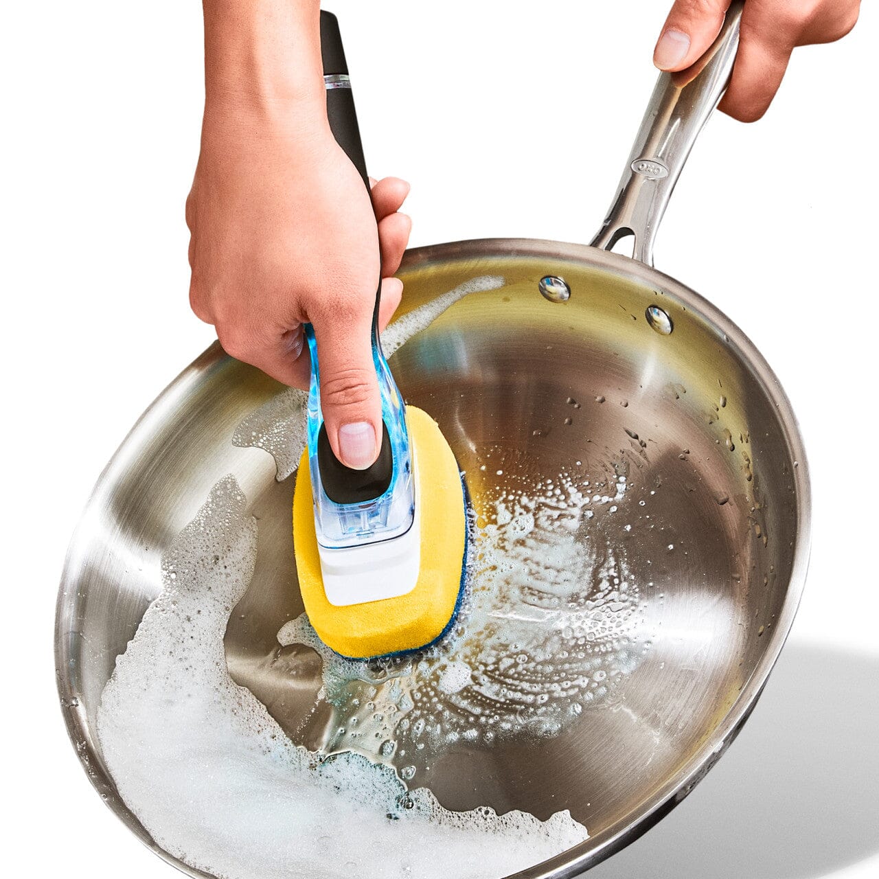 Oxo Good Grips Soap Dispensing Dish Scrub Cleaning Equipment The Cooks Kitchen 