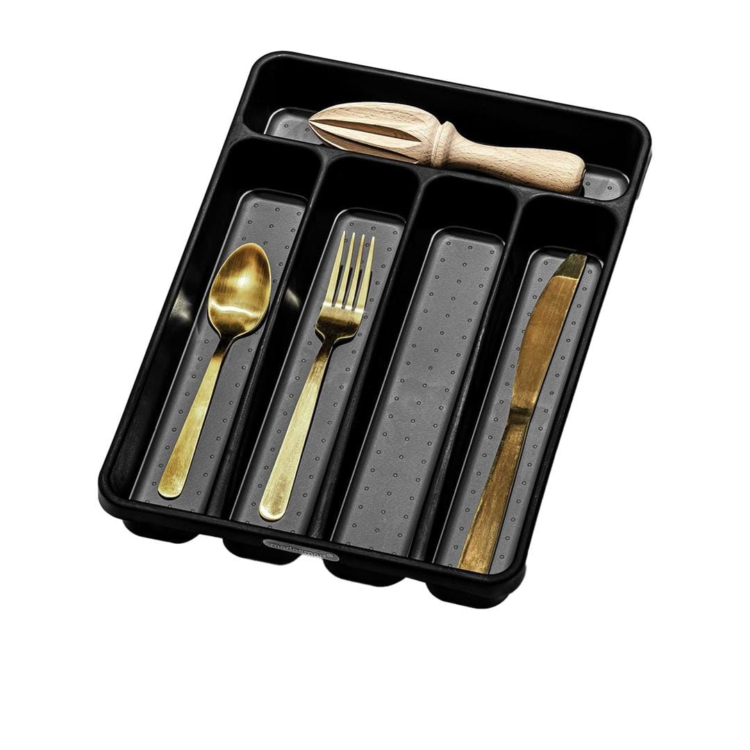 Made Smart Mini 5 Compartment Cutlery Tray 32.4x23x4.8cm - Carbon Cutlery & Utensil Storage The Cooks Kitchen 