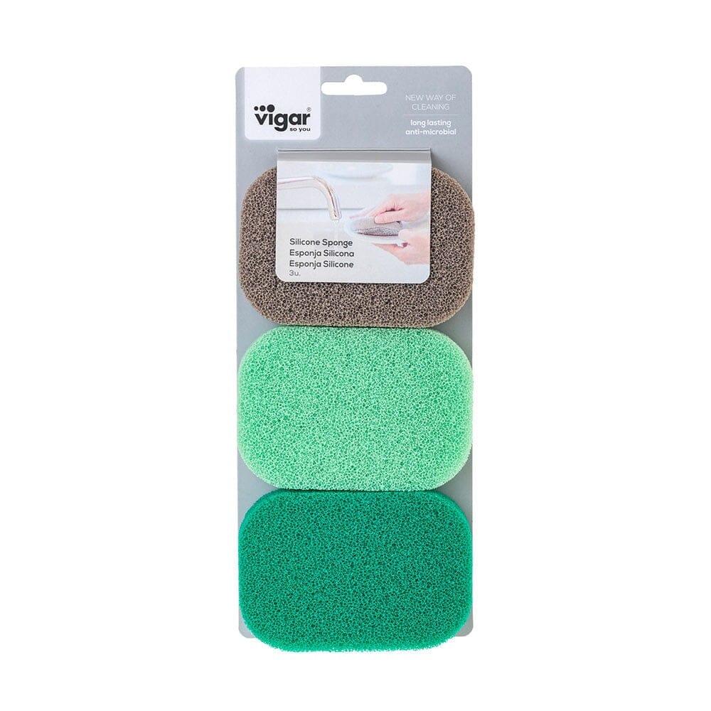 Vigar Silicone Sponge 3pc Set Cleaning Equipment The Cooks Kitchen 