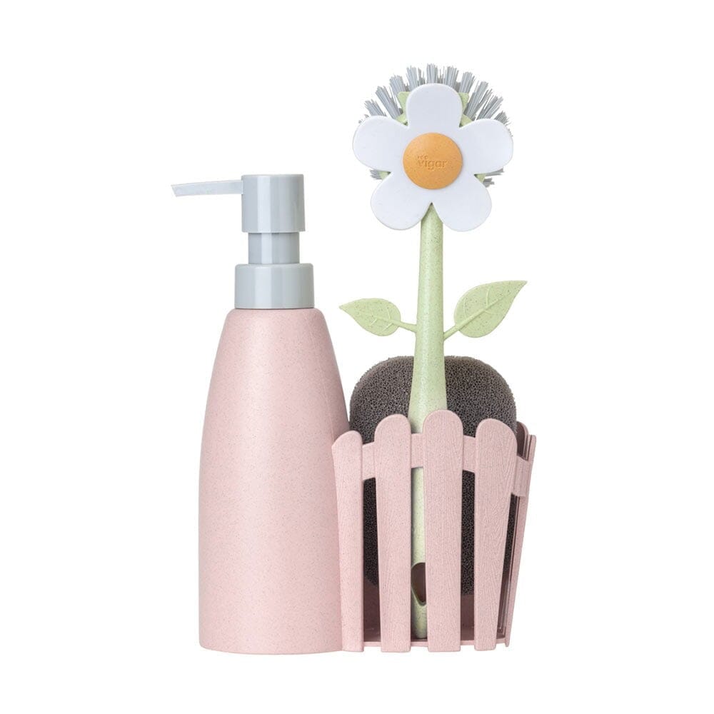 Vigar Florganic Sink Caddy Set + Dispenser - Pink Cleaning Equipment The Cooks Kitchen Mandurah 