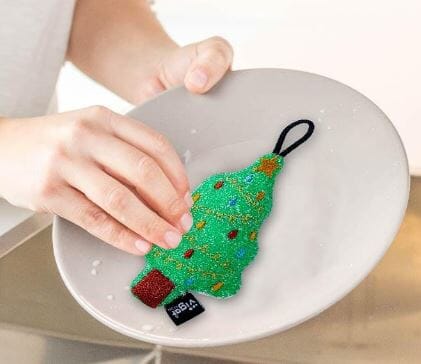 Vigar Christmas Tree Scrubber Sponge Pack - 3pk Cleaning Cloths The Cooks Kitchen 