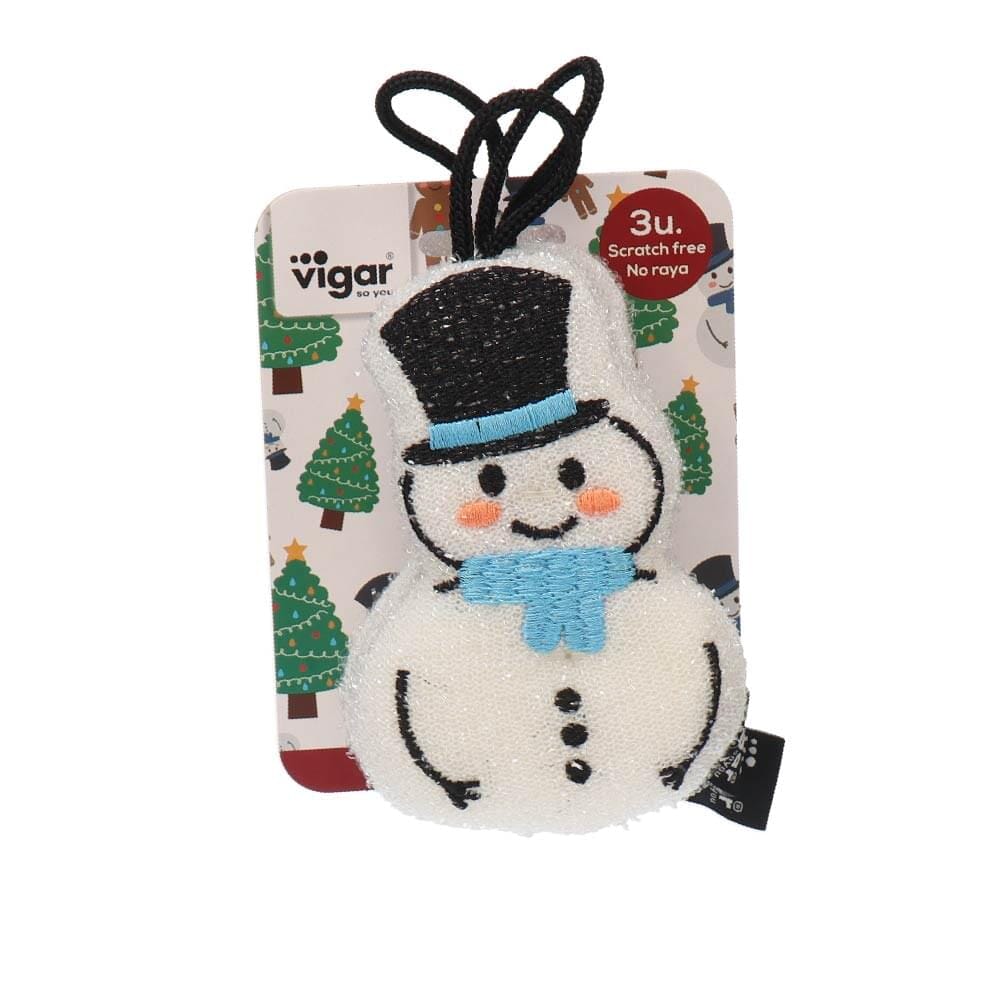 Vigar Frosty The Snowman Scrubber Sponge Pack - 3 Pk Cleaning Cloths The Cooks Kitchen 