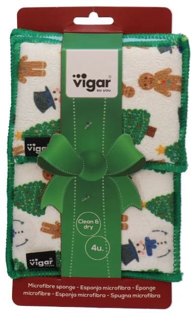 Vigar Frosty The Snowman Microfibre Sponge Pack - Pk 4 Novelty Gifts The Cooks Kitchen 
