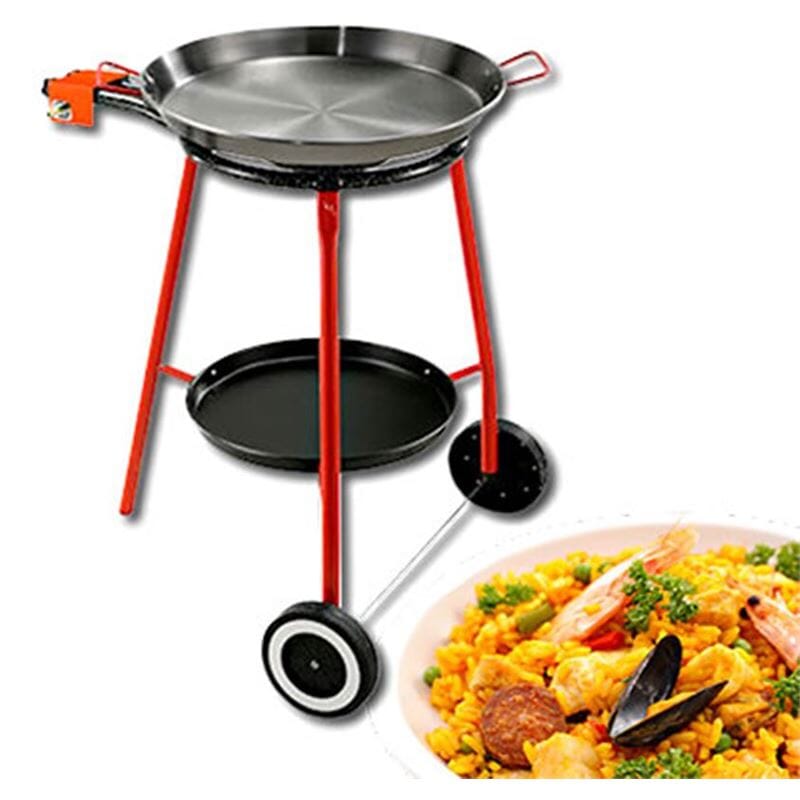 Garcima Andreu Paella Gas Burner Set 2pc Silver/red Pan Cookware Sets The Cooks Kitchen 