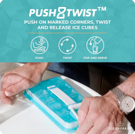Ice Breaker Push And Twist Ice Maker - Clear Water Blue