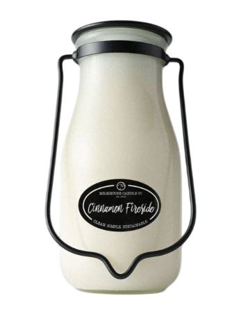 Milkbottle Candle Lge - Cinnamon Fireside