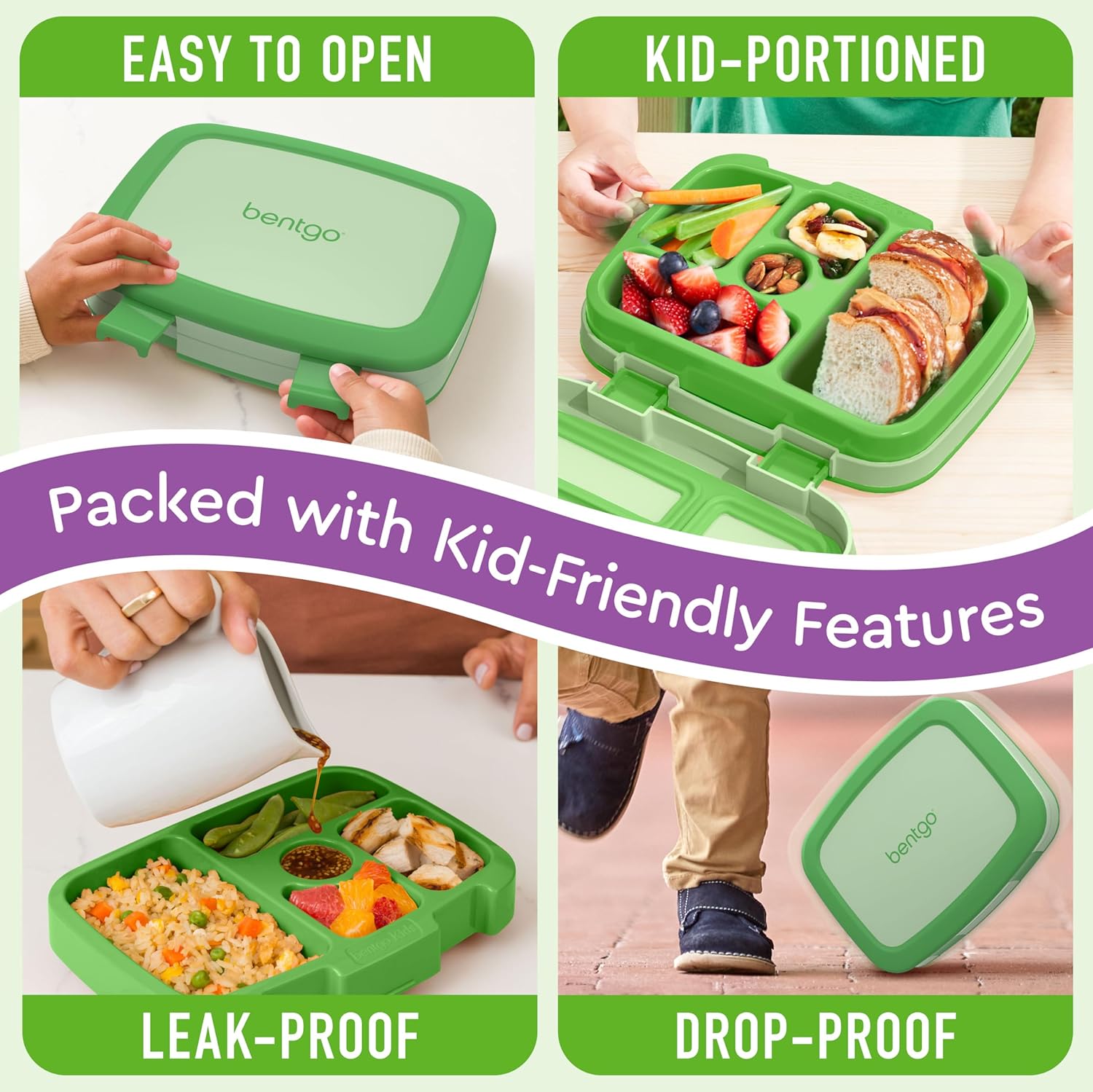Bentgo Kid's Leak-proof Bento Lunch Box - Green