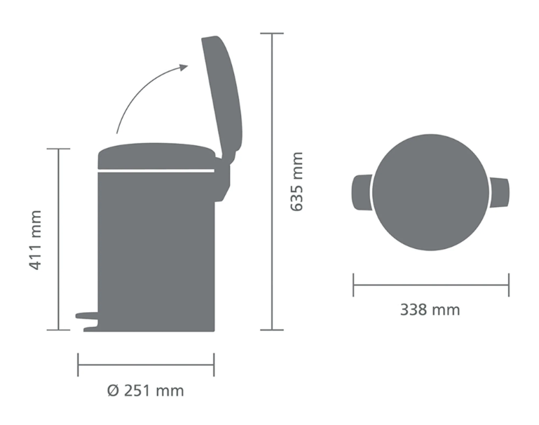 Brabantia Newicon 3.2 Gal. Matte Steel Fingerprint Proof Step-on Trash Can
