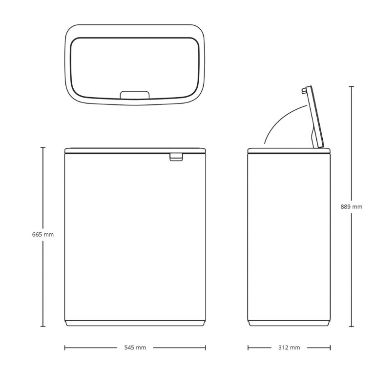 Brabantia Bo Touch Bin 2 X 30l Matt Black