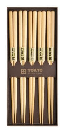 Tokyo Design Studio Chopstick Set 5pc - Wooden Brown Chopsticks The Cooks Kitchen 