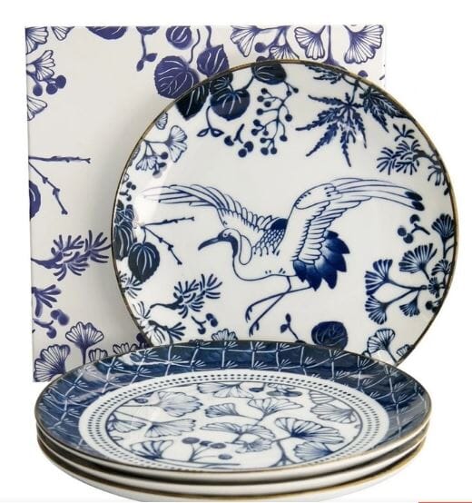Tokyo Deisign Studio Flora Japonica Mixed Plate Giftset 4 Piece 20cm In Multi Loose Dinnerware The Cooks Kitchen 