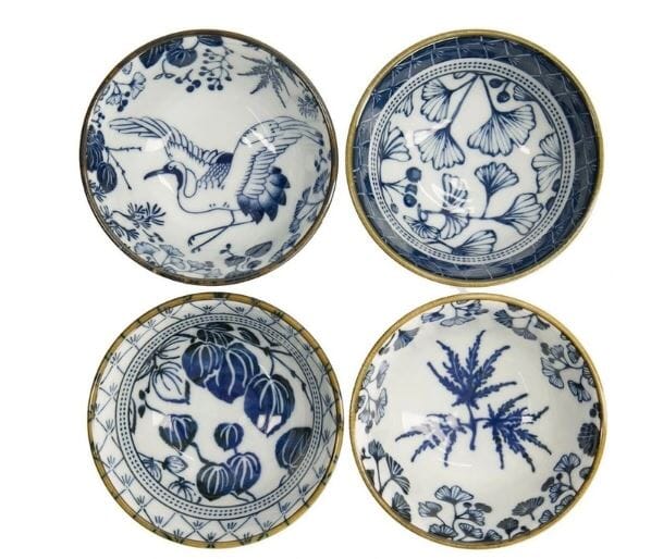 Tokyo Design Studio Flora Japonica Mixed Rice Bowl 12cm 4 Piece In Blue Loose Dinnerware The Cooks Kitchen 
