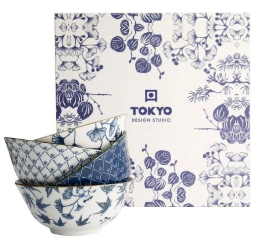 Tokyo Design Studio Flora Japonica Mixed Tayo Bowl Giftset 4 Piece In Multi Loose Dinnerware The Cooks Kitchen 
