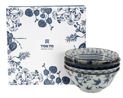 Tokyo Design Studio Flora Japonica Mixed Tayo Bowl Giftset 4 Piece In Multi Loose Dinnerware The Cooks Kitchen 