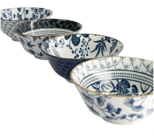 Tokyo Design Studio Flora Japonica Mixed Tayo Bowl Giftset 4 Piece In Multi Loose Dinnerware The Cooks Kitchen 