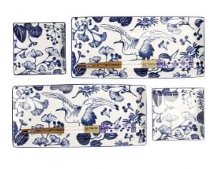 Tokyo Design Studio Flora Japonica Sushi Plate Giftset 4 Piece In White Dinner Sets The Cooks Kitchen 