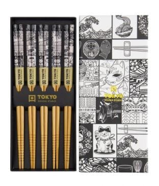 Tokyo Design Studio Chopstick Set 5pc - Tokyo Fan Chopsticks The Cooks Kitchen 
