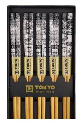 Tokyo Design Studio Chopstick Set 5pc - Tokyo Fan Chopsticks The Cooks Kitchen 