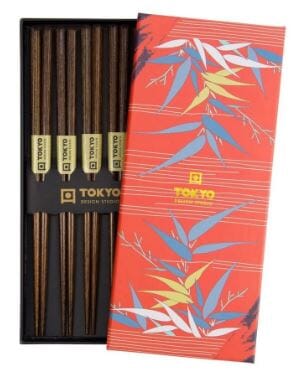 Tokyo Design Studio Chopsticks 5pc Set - Dark Brown Chopsticks The Cooks Kitchen 