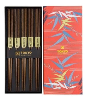 Tokyo Design Studio Chopsticks 5pc Set - Dark Brown Chopsticks The Cooks Kitchen 