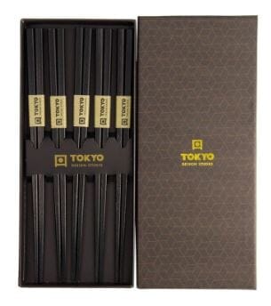 Tokyo Design Studios Chopstick Set 5pc - Square Black Chopsticks The Cooks Kitchen 