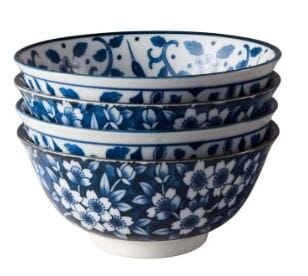 Tokyo Design Studio Sakura Bowl Set 4pc 15cm - Blue Bowls The Cooks Kitchen 