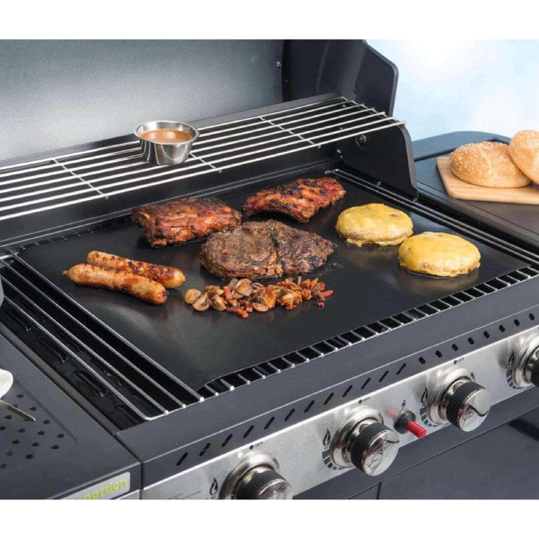 Nostik Reusable Non-stick Bbq Liner Black 50x40x0.2cm BBQ & Outdoor Cooking The Cooks Kitchen 