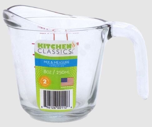 Kitchen Classics Glass Measure Jug - 1 Cup/250ml Measuring Bowls & Jugs The Cooks Kitchen 