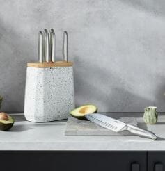 Furi Stone Block 6pc Olive Terrazzo Knife Sets The Cooks Kitchen 