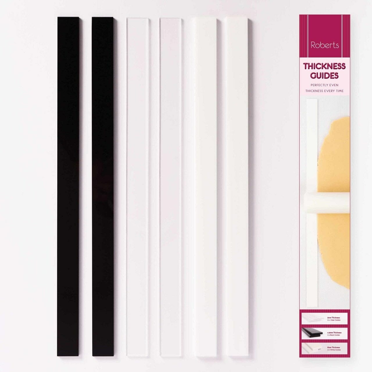 Roberts Edible Craft - Thickness Guides S/6 Fondant Tools The Cooks Kitchen Mandurah 