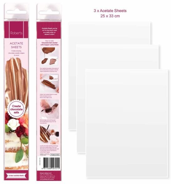 Roberts Edible Craft - Acetate Sheets - Pack Of 3 - 25.5x33cm Silicone Moulds The Cooks Kitchen 