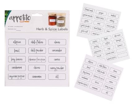 Appetito Herb & Spice Labels Pack Of 45 Packaging The Cooks Kitchen 