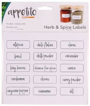 Appetite Herb & Spice Labels Pack Of 45 Packaging The Cooks Kitchen 