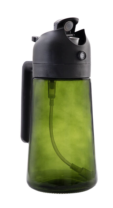 Appetito Dual Function Oil Sprayer & Pourer With Green Glass - Black