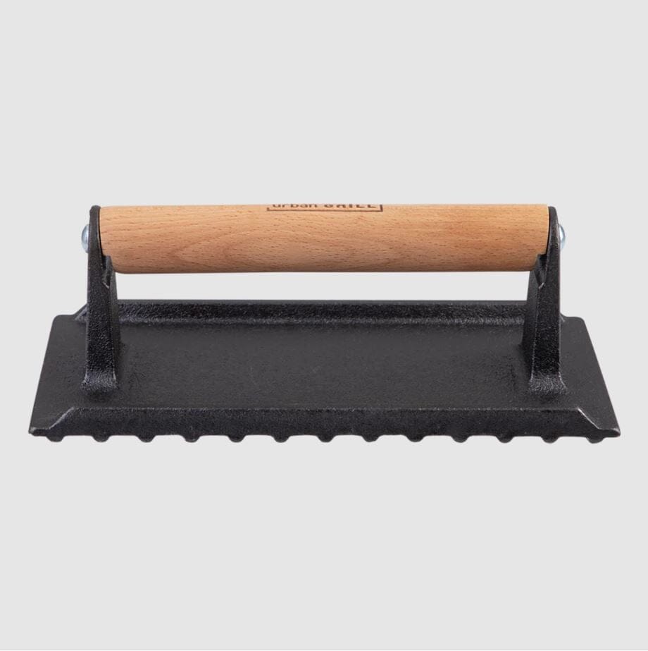 Urban Grill Cast Iron Rectangle Grill Press 20.5x10.5cm Cookware Accessories The Cooks Kitchen 