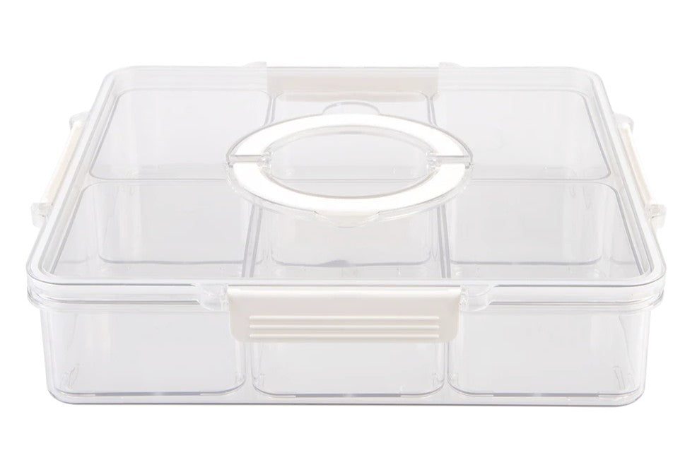 Alfresco Lane Square 6 Compartment Grazing Box With Carry Handles