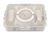 Pizzazz Rectangular 7 Compartment Grazing Box W/ Carry Handles & Food Picks (cream)