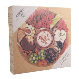 Alfresco Lane Acacia Wood 5 Compartment Round Grazing Platter Platters The Cooks Kitchen 