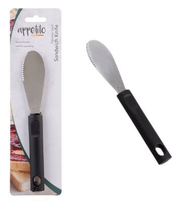Appetito Stainless Steel Sandwich Knife With Black Handle Utility The Cooks Kitchen 