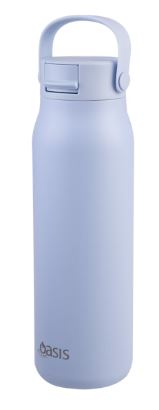 Oasis Ceramic Lined Stainless Steel Double Walled Insulated 'sorrento' Sipper Bottle 900ml - Periwinkle
