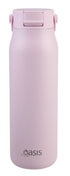 Oasis Ceramic Lined Stainless Steel Double Walled Insulated 'sorrento' Sipper Bottle 900ml - Pink Lemonade