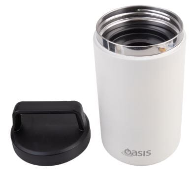 Oasis Stainless Steel Double Wall Insulated Food Flask With Handle 700ml - Alabaster Food Jars & Flasks The Cooks Kitchen 