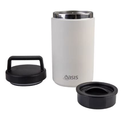 Oasis Stainless Steel Double Wall Insulated Food Flask With Handle 700ml - Alabaster Food Jars & Flasks The Cooks Kitchen 