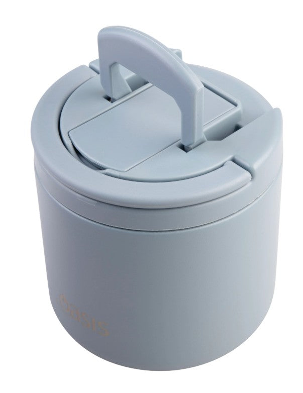 Oasis Double Wall Insulated Food Flask With Quick Release Lid & Spork 500ml - Hazy Blue