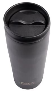 Oasis S/s Double Wall Insulated 'travel Mug' 600ml - Navy