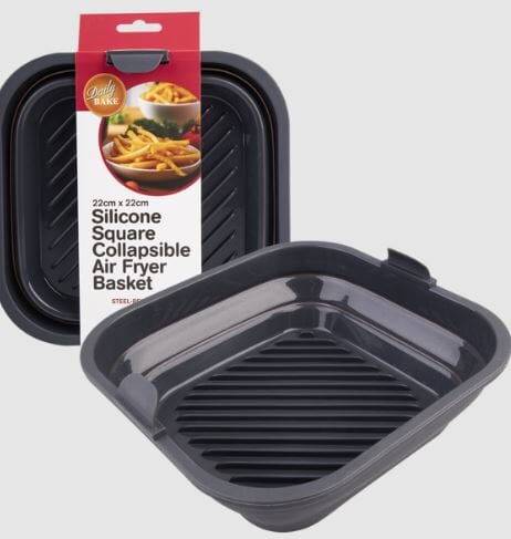 Daily Bake Silicone Square Collapsible Air Fryer Basket 22x22cm Electric Kitchen Gadgets The Cooks Kitchen 