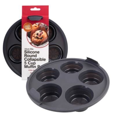 Daily Bake Silicone Round 22cm Collapsible Air Fryer 5 Cup Muffin Pan Electric Kitchen Gadgets The Cooks Kitchen 