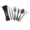 Appetito 6 Piece Stainless Steel Traveller's Cutlery Set - Black