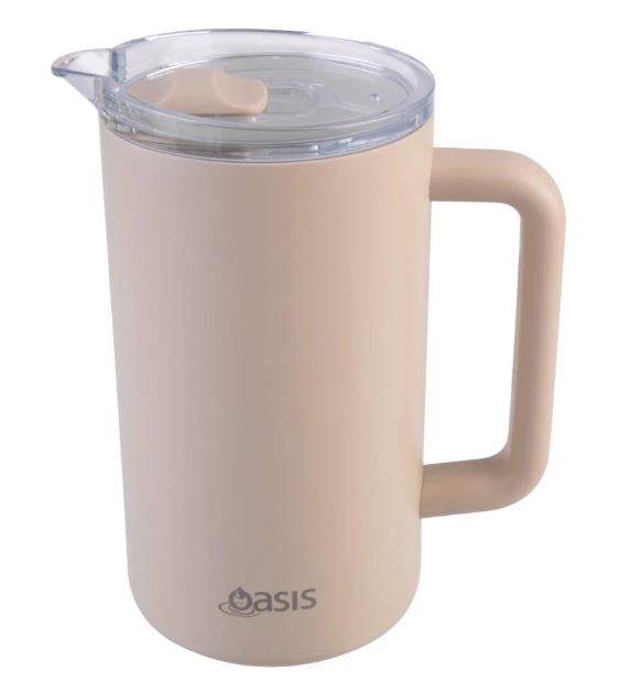 Oasis Cermic Lined Stainless Steel Triple Wall Insulated Water Pitcher 1.5l - Oat