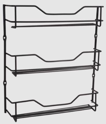 Black 3 Tier Spice Rack - 18 Bottle Capacity Herb & Spice Storage The Cooks Kitchen 